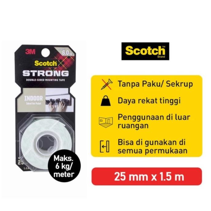 

6,6 3M Scotch 110 Double Tape Tembok Super Kuat 6Kg