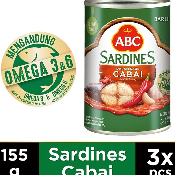 

HGGX8690 TERMURAH ABC Sarden Saus Cabai 155 g - Multi Pack 3 pcs