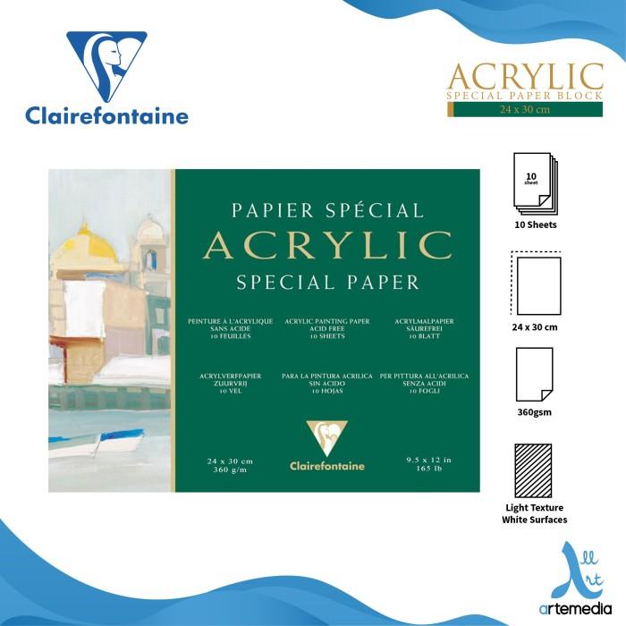 

Kertas Gambar Clairefontaine Acrylic Paper 24x30cm Paper Block Best Seller