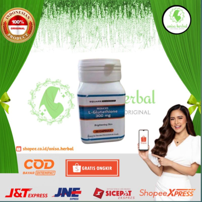 L-GLUTATHIONE 300mg Reduced Asli Pemutih Wajah Original japan