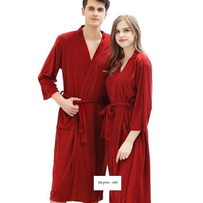 ✧ambღ Kimono Handuk Baju Couple Pengantin Pasangan Jubah Mandi Bathrobe ✱