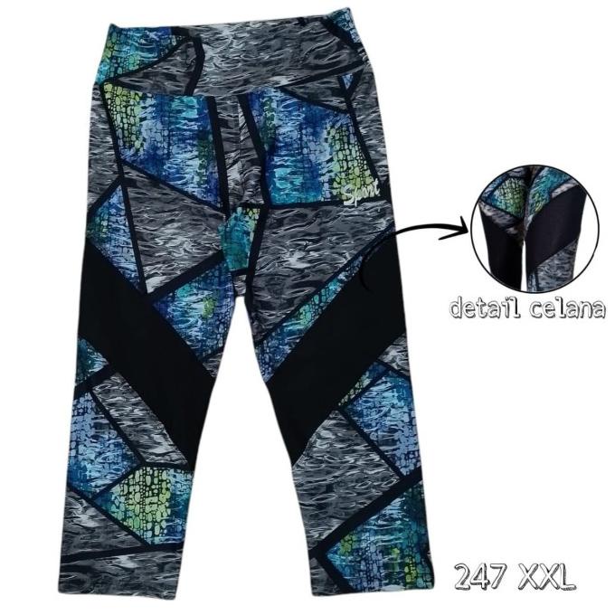 Legging Jumbo Sport/Celana Legging Senam Wanita/Legging Pendek 7/8 Kom