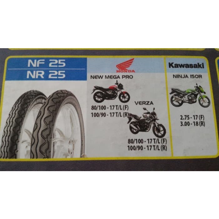ban irc 80/100-17 nf25 tubeless ban dpn honda megapro monoshock /verza heniheni1617