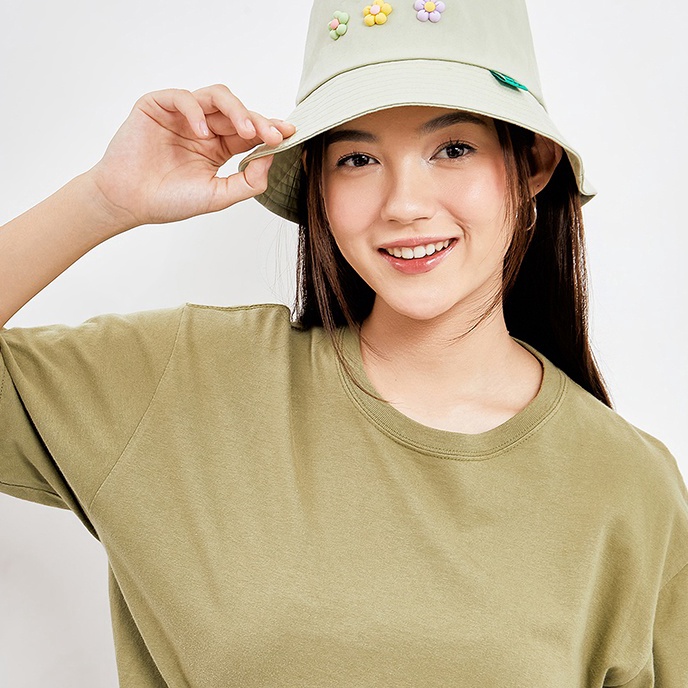 Terbaik KKV - TOPI KEKINIAN BUCKET BUNGA BLACK / GREEN FLOWERS FISHERMAN BUCKET HAT serbuuu 