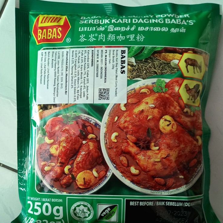 

TERBARU Babas meat curry powder 250gr bumbu untuk kari daging exp april 2024