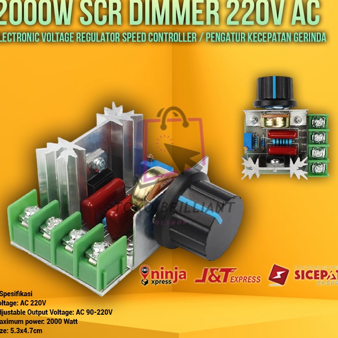 Ð III 6335 AC 220V 2000W SCR Voltage Regulator Dimmer Speed Controller Thermostat BISA COD ✔️  ほ