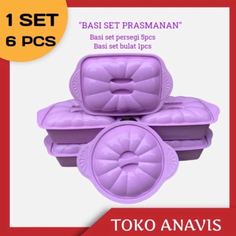SALE. (5in 1=6 pcs)Basi Set Prasmanan Plastik Basi set persegi+bulat