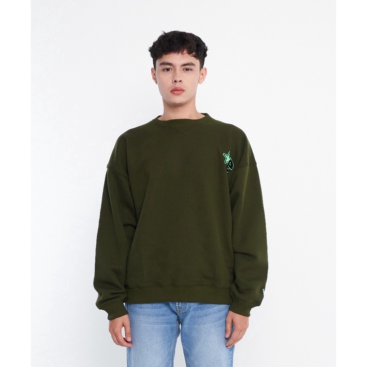 STOK TERBARU. Erigo Sweatshirt Annecy Army Green Unisex