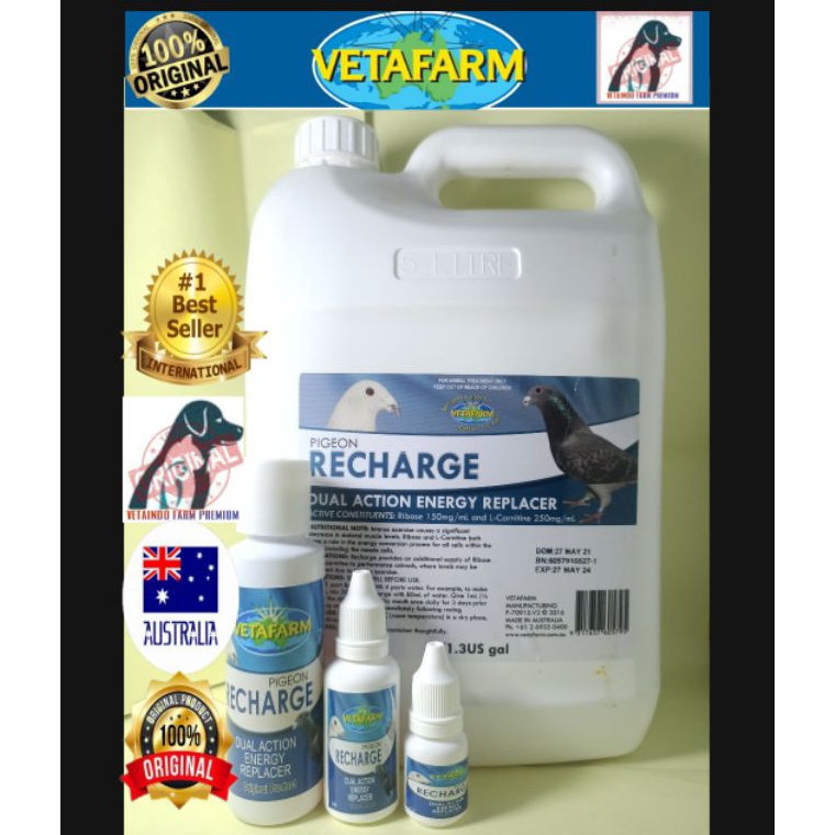 New Stock.. RECHARGE VETAFARM VITAMIN DOPING BURUNG MERPATI