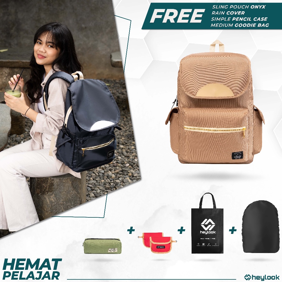 VIRAL HEYLOOK Official - (Paket Hemat Campus) Tas Ransel  Laptop Wanita Backpack Kierra Tas Leptop 1