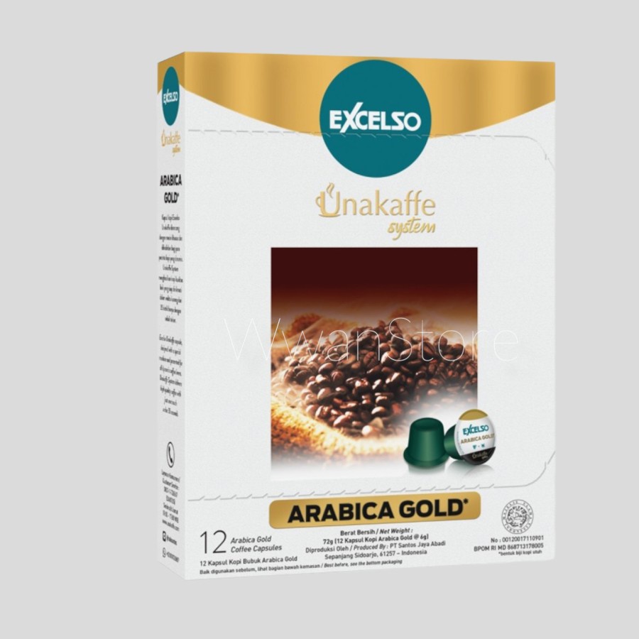 

Kopi Excelso Unakaffe Arabica gold 12x6gr