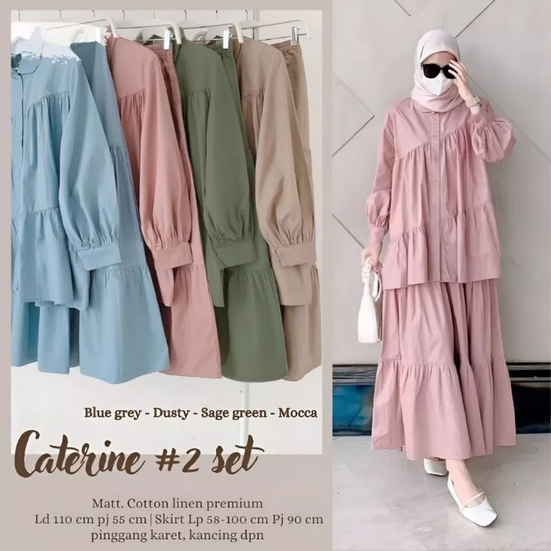 CATERINE ONE SET SETELAN WANITA REMAJA MUSLIM KOREAN STYLE