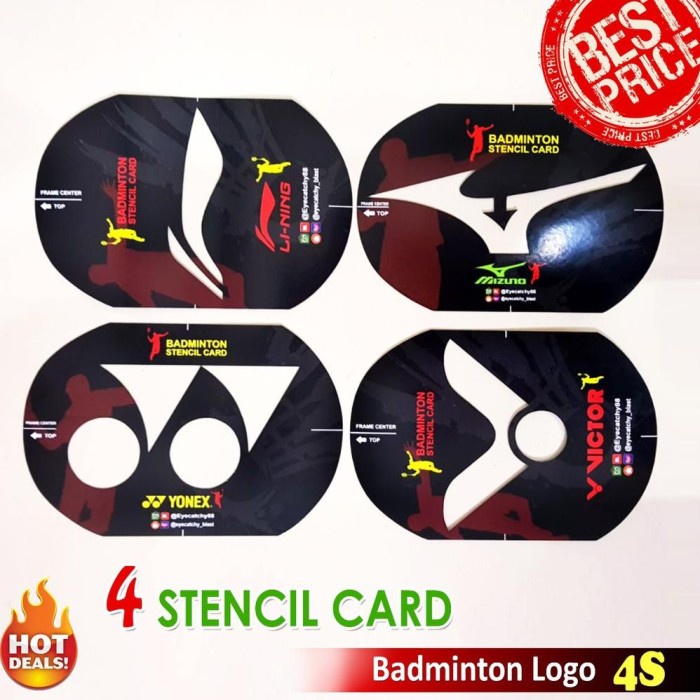 

Best Seller Paket 4 In 1 Cetakan Logo Raket Badminton/ Stencil Card Badminton