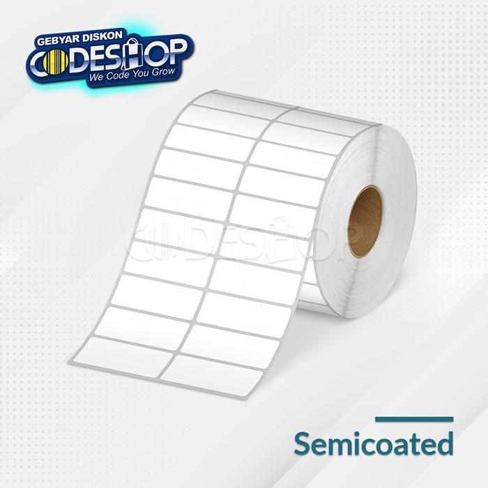 

Label Semicoated 50 x 20 mm Codeshop 2 Line Core 1 Inch Isi 2.500 Pcs