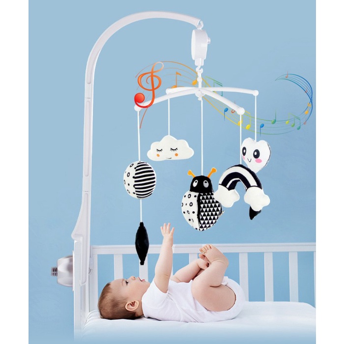 Contrast Crib Musical Baby Box Musical Crib Musik Box Bayi