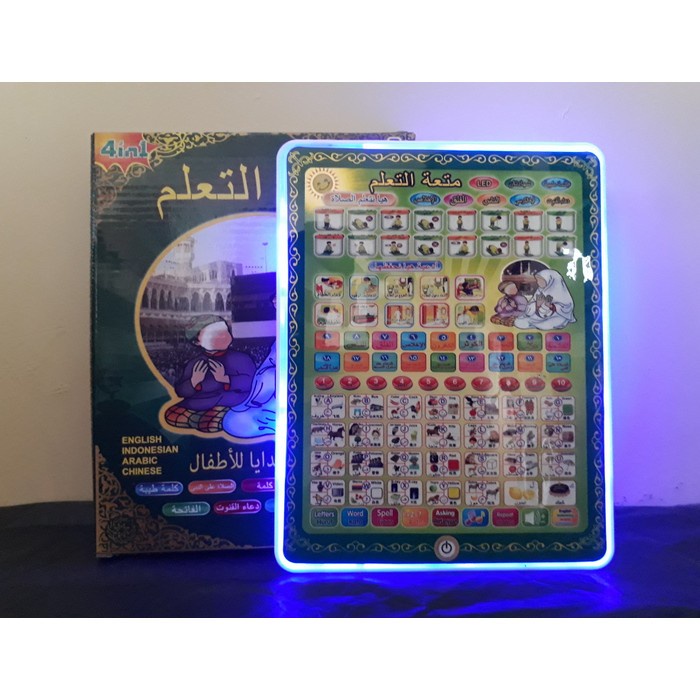 Mainan Playpad Anak Muslim 4 Bahasa + Led Ipad Mainan Edukasi Anak
