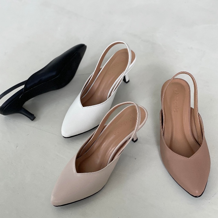 TERMURAH. PixFootwear Adley Heel (White, Black, Ivory, Nude) - Sepatu Hak Wanita