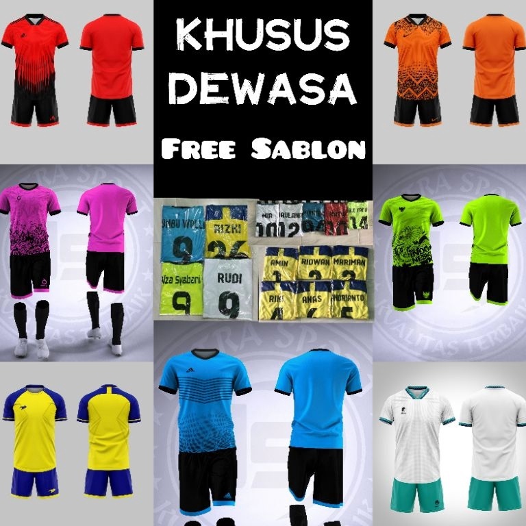 TERBARU. Kaos Futsal Dewasa | Gratis Sablon | Baju Bola Sablon | Baju Futsal Sablon | Jersey Bola Sa