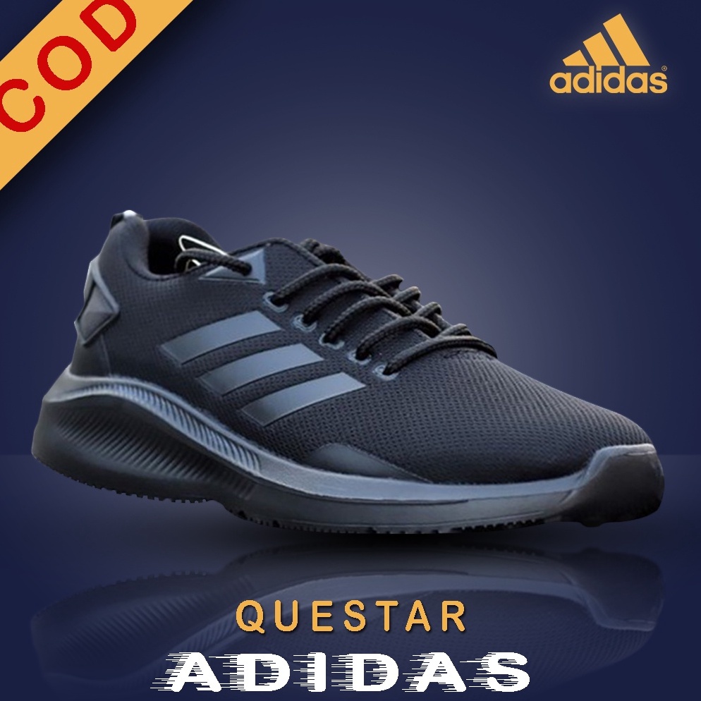 MURAH. Sepatu Lari Running Sport Runing Joging Sports Jogging Pria Adidas Hitam Full Black Grade Ori