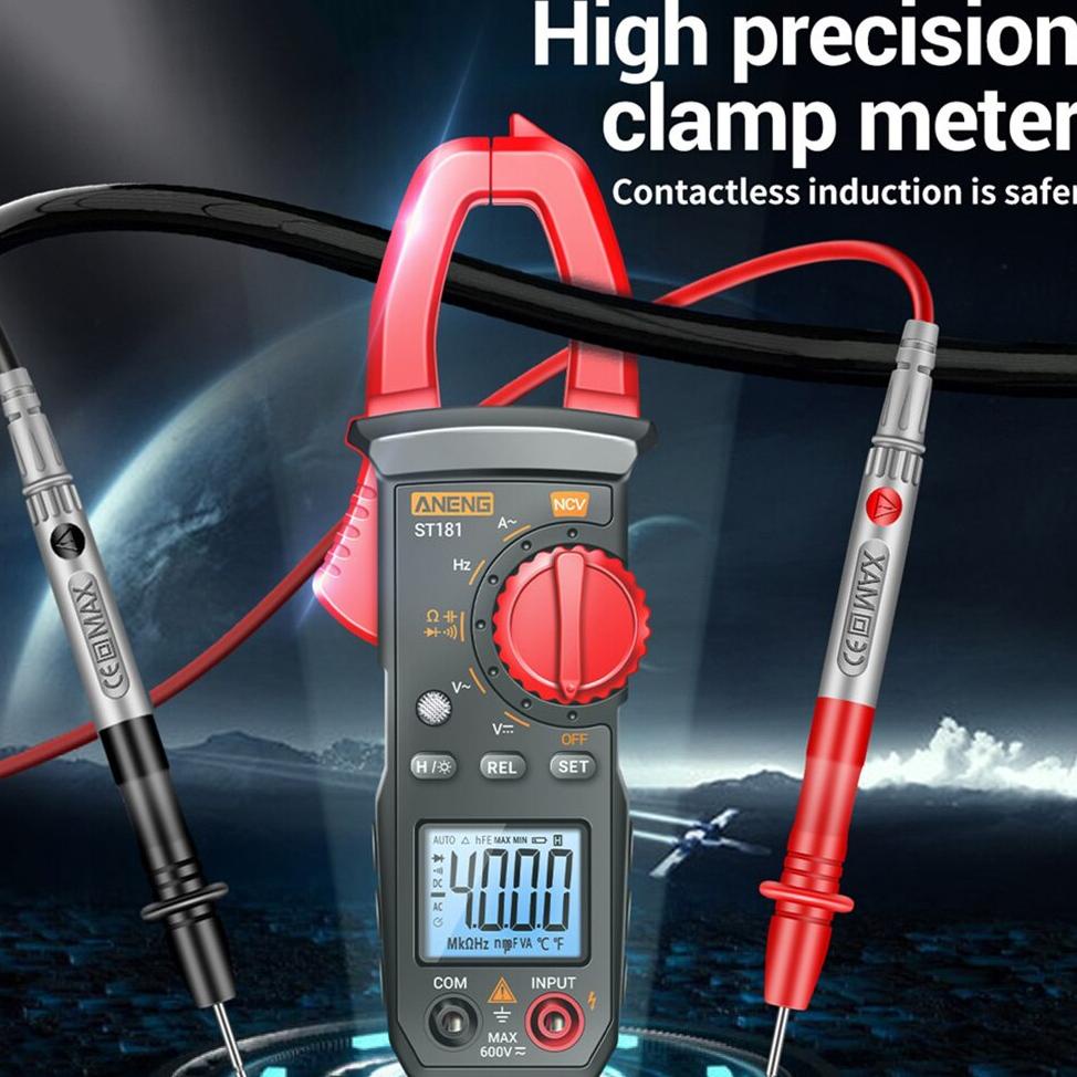 Terbaru ANENG ST181 Digital ST181 Digital Clamp Multimeter Tang Ampere Voltage Tester Clamp ,.