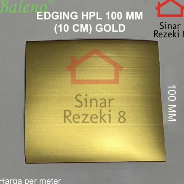 Diskon Edging HPL GOLD 100 MM / Emas List Pinggiran Meja Kayu 10 cm Woodgrain taco PVC Hiasan Furnit