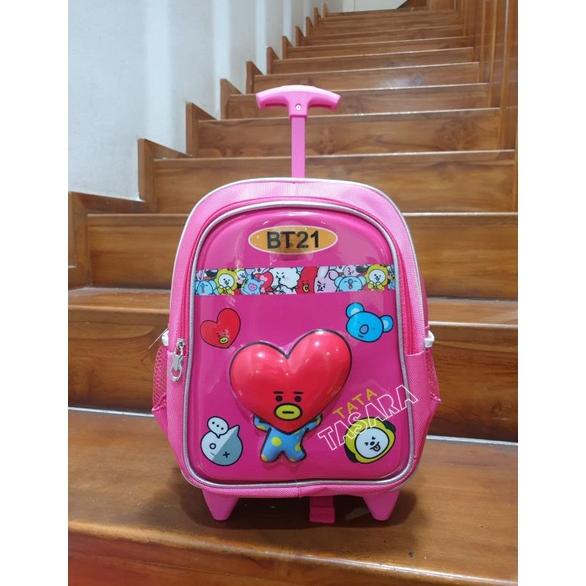 Update Tas Troli Anak Ransel BTS Gratis Bonus - Ransel Anak Perempuan - Ransel Troli Anak TK - Troli
