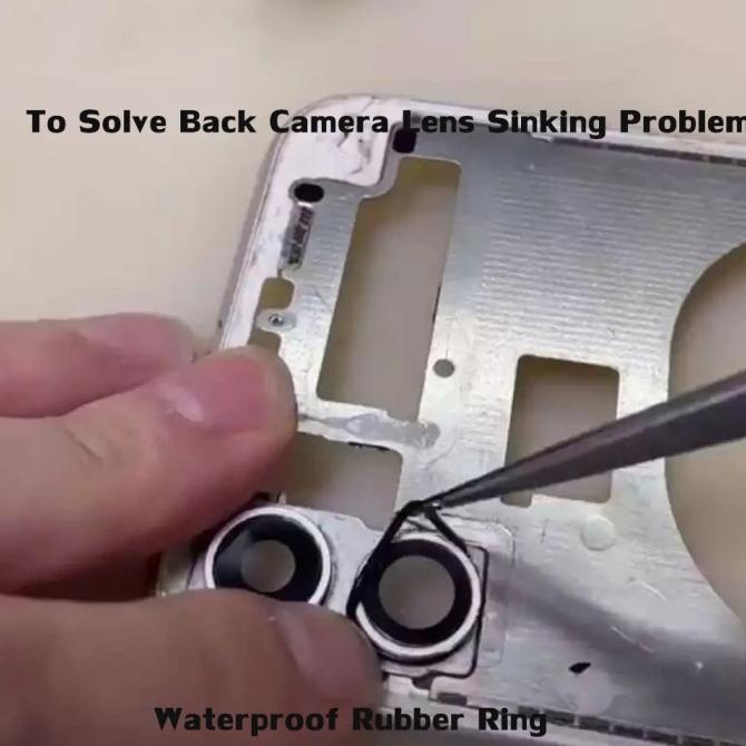 """""] Karet Cincin Camera iPhone 13 12 11 Pro Max Untuk Backglass Big Hole