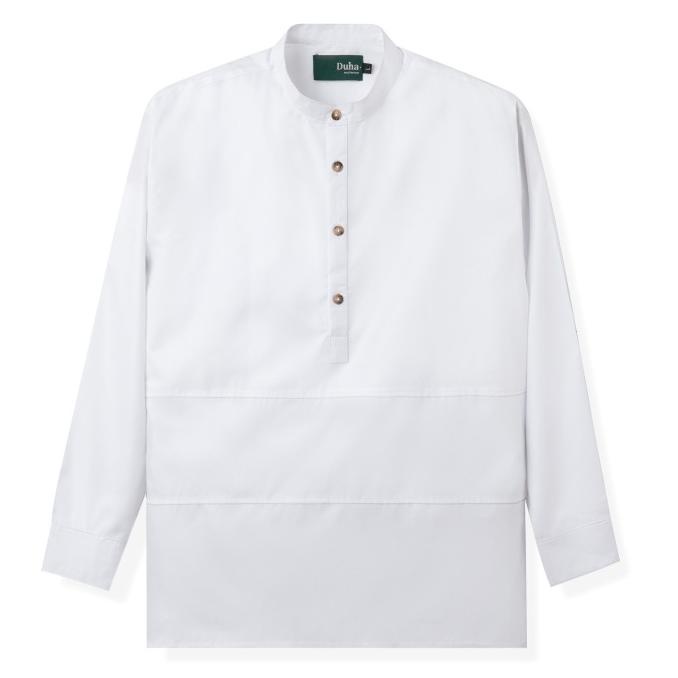 Baju Muslim Duha Muslimwear - Fadl Shirt - Pearl White