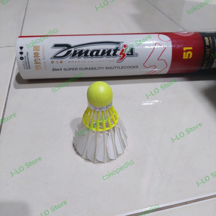 Shuttlecock/Kok Badminton 3 In 1 Dmantis D51 (Import) 1 Slop Isi 12Pcs