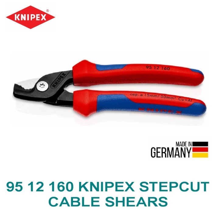 Tang Potong Kabel 95 12 160 KNIPEX Stepcut Cable Shears KNIPEX