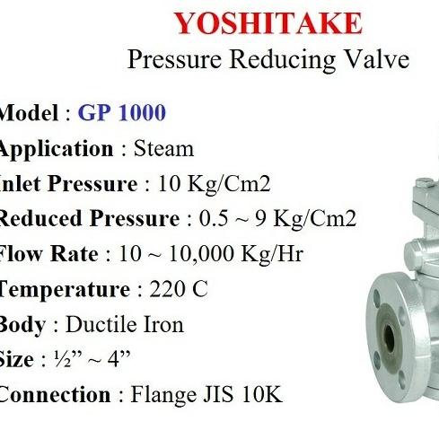 Prv (Pressure Reducing Valve) Yoshitake Gp1000 Dn25 (1"Inch)