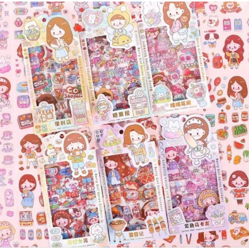 

RO STICKER KARTUN SWEETHEART GRIL STIKER TENDA GENGGAM LUCU 4PCS