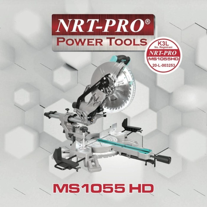 nice Mesin Miter Saw NRT PRO MS 1055 10 Inch Sliding Laser Mesin Gergaji