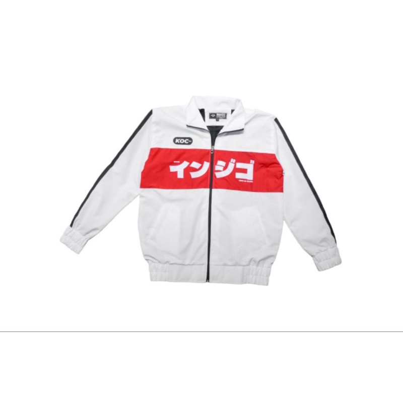 Jaket parasut sporty original indigo white