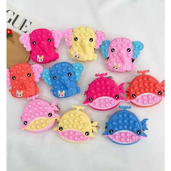 Whale Pop It Bag - PINK Tas Anak