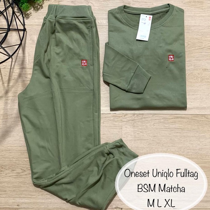 Termurah Oneset Uniqlo Setelan Sweater Wanita Setelan Olahraga Switer Jogger Seragam Senam Olahraga 