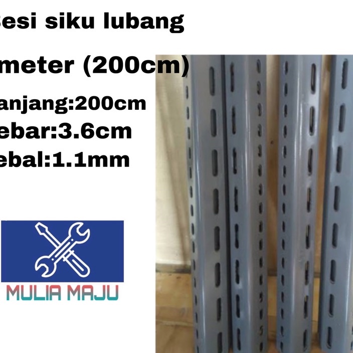 besi siku lubang 200cm (2meter) ✰tmd✧