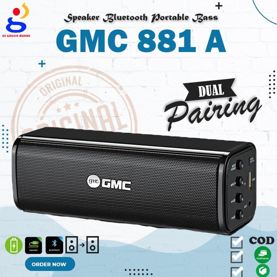 ✭MWV Bisa Cod Paling Murah Speaker Bluetooth GMC 881A 100% ORIGINAL GMC Speaker Super Baas / RINREI 