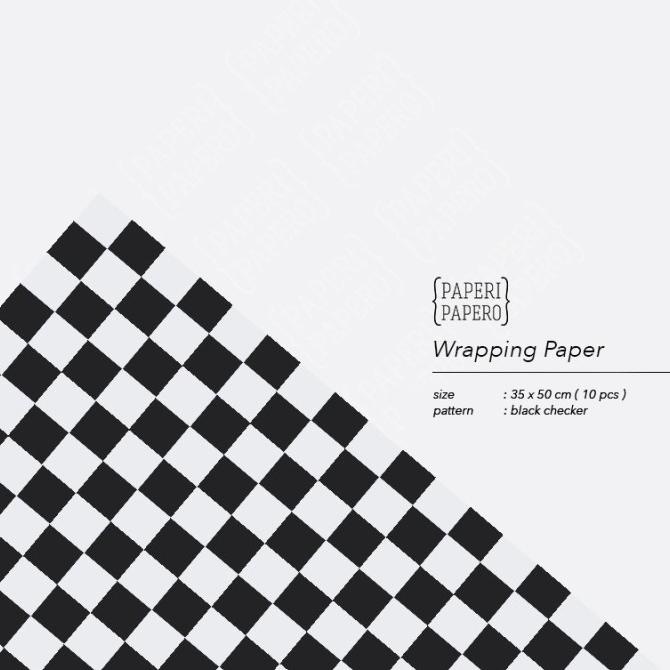 

@@@@] Wrapping Paper Motif Black Checker - Kertas Bungkus Insert Catur Kotak