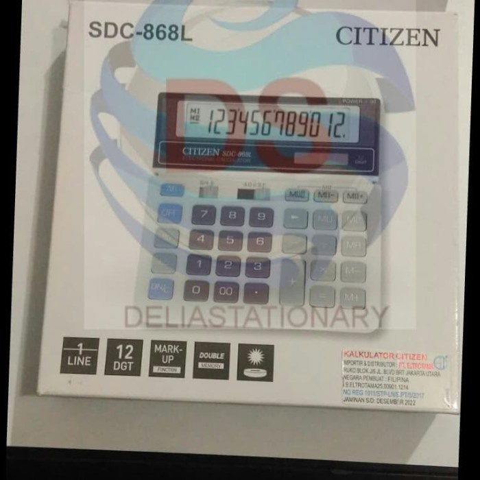 

Kalkulator Type 868L Merek Citizen Original