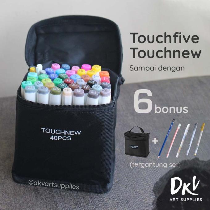

Best Seller Touchfive Touchnew Marker Spidol 40 Colors Twin Markers Animasi Original