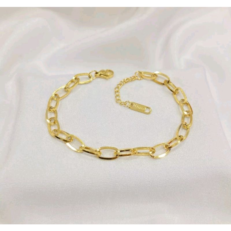 Gelang Rantai Polos Viral Titanium