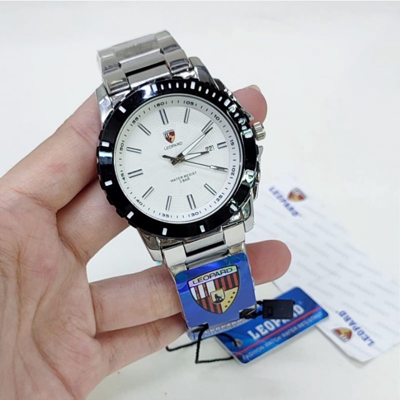 Jam Tangan Pria Rantai Leopard Free Box