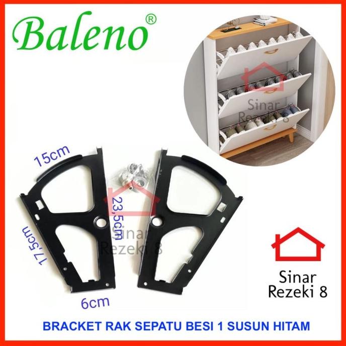 ~~~~~] Rak Sepatu 1 Susun HITAM BESI / Bracket Fitting Engsel Lemari Putar