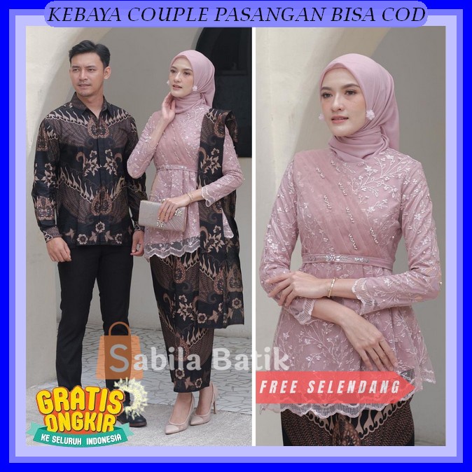 Baju Kondangan Wanita Kekinian Remaja Set Cople Kekinian Kebaya Couple Pasangan Terbaru 2023 Cuple B
