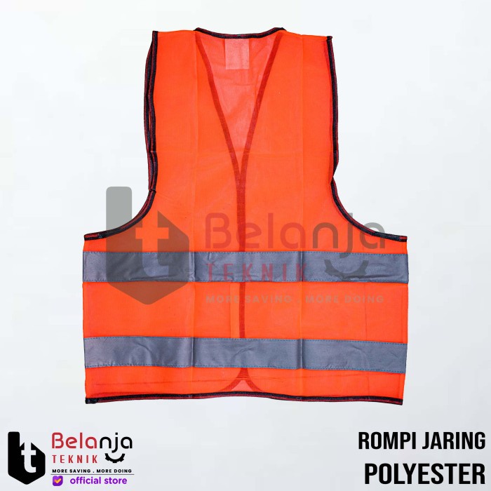 Asa Rompi Safety Jaring Polyester Rompi Proyek Kerja Vest Orange keren