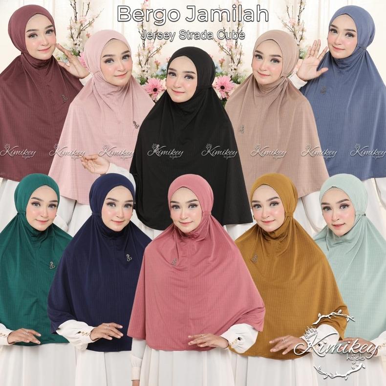 Termurah Bergo Jamilah Kimikey Hijab Khimar Jumbo Jilbab Tali Kerudung Instan Jersey Strada Cube Dry