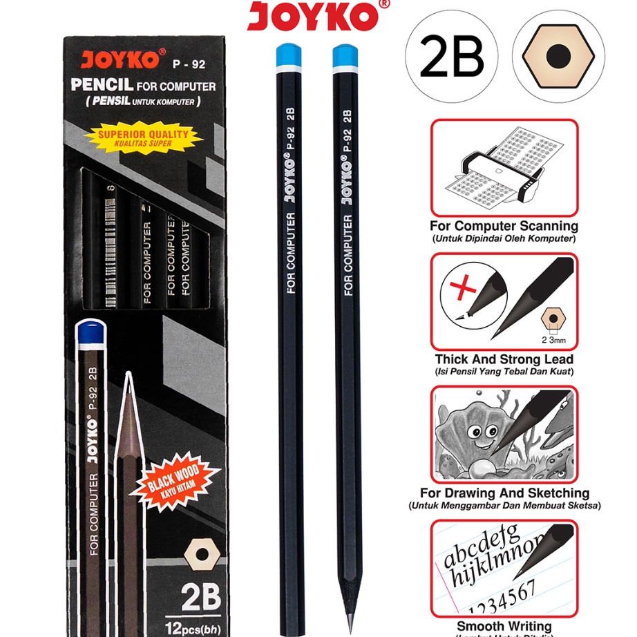 

WNVN5161 TERBARU Pencil Pensil Joyko P-92 2B 1 BOX 12 PCS
