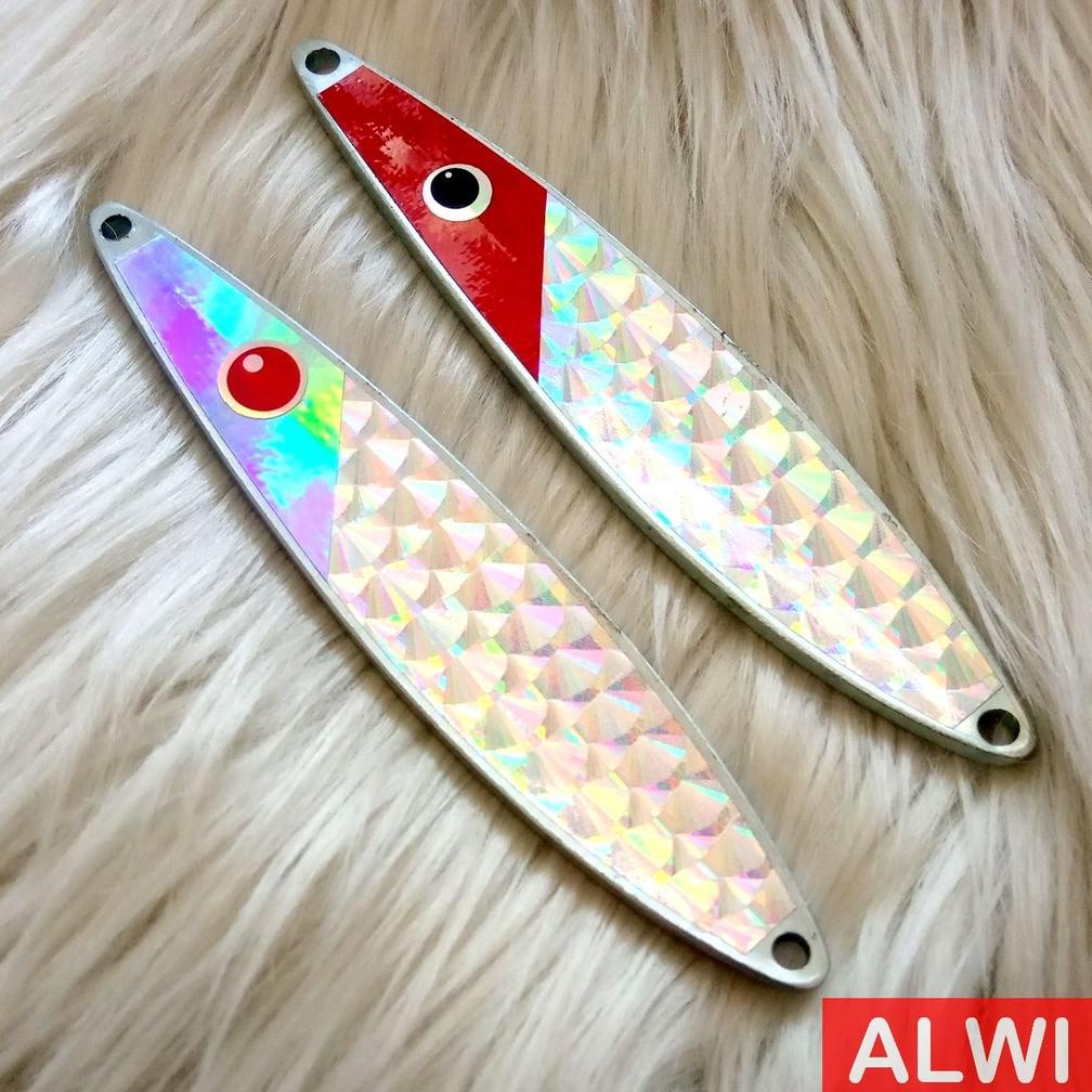 Termurah Umpan Pancing  Spoon Alwi Killer Silver & Red Head 40Gr / 12Cm Anti Karat / Galvanis
