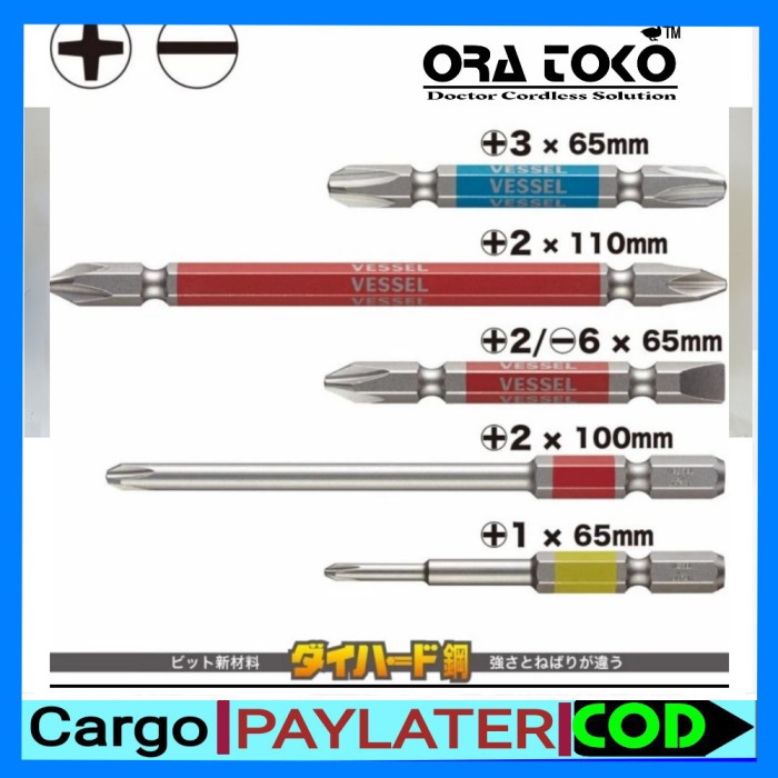 nice Vessel Double- Headed Bit , Ridgid , Colored mata obeng Vessel